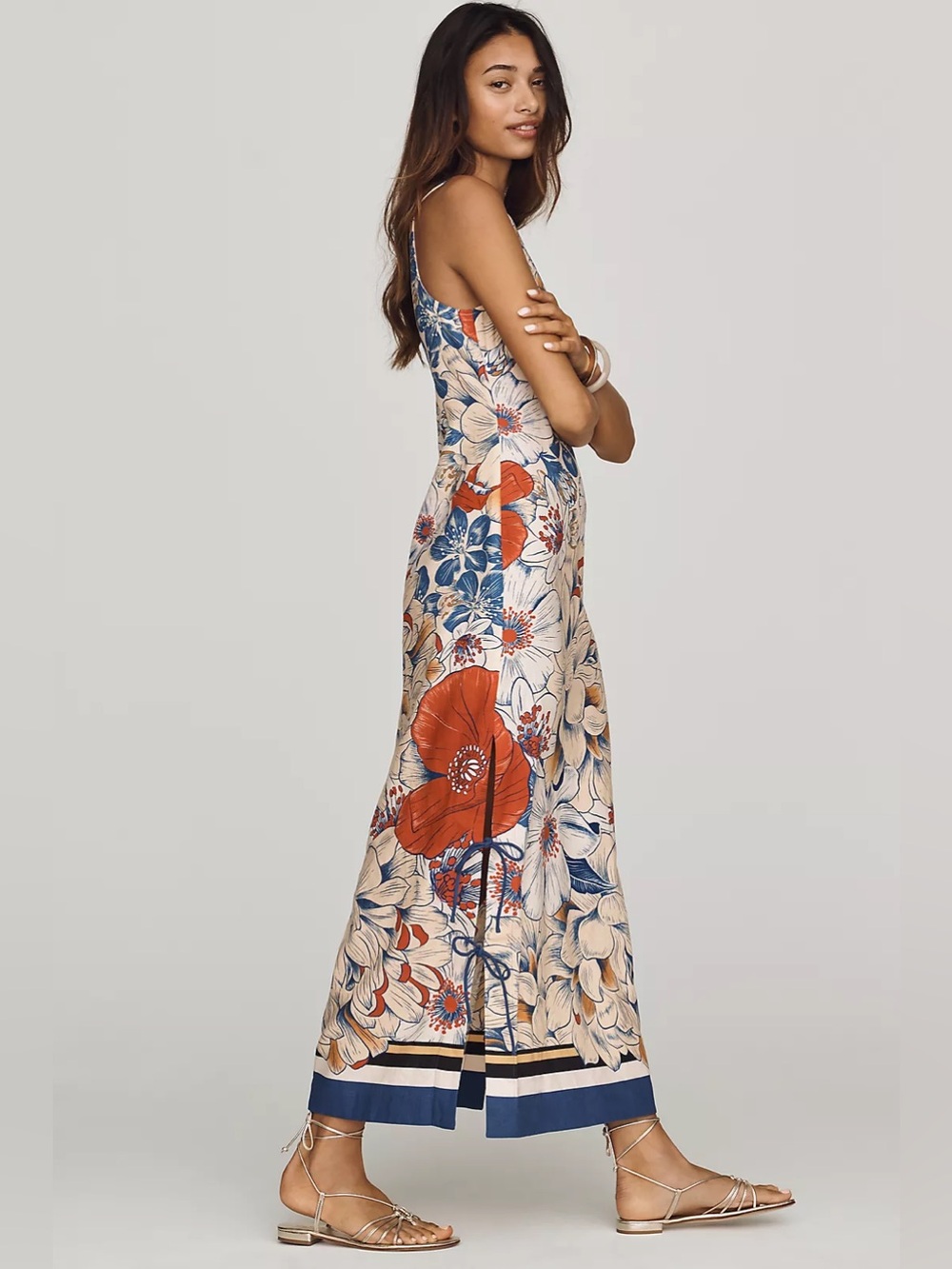NWT Farm Rio  Sleeveless Tie Maxi Dress - Picture 2 of 4